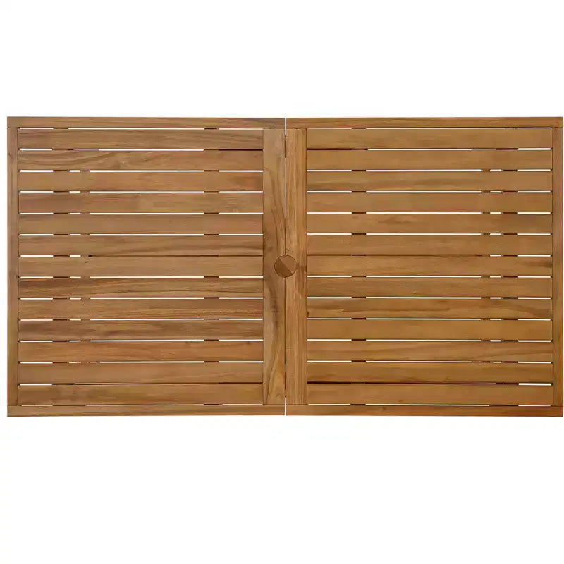 GDFStudio Lena Ensemble de salle à manger d'extérieur 5 pièces en bois d'acacia avec table rectangulaire de 150 cm et trou pour parasol