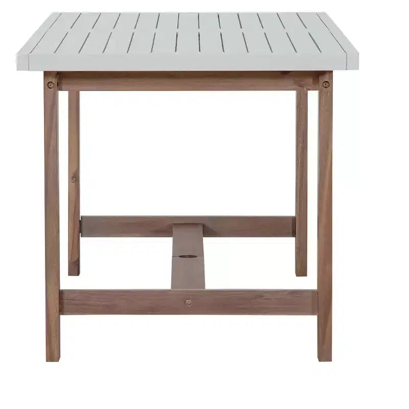 GDFStudio Lena Ensemble de salle à manger d'extérieur 5 pièces en bois d'acacia avec table rectangulaire de 150 cm et trou pour parasol