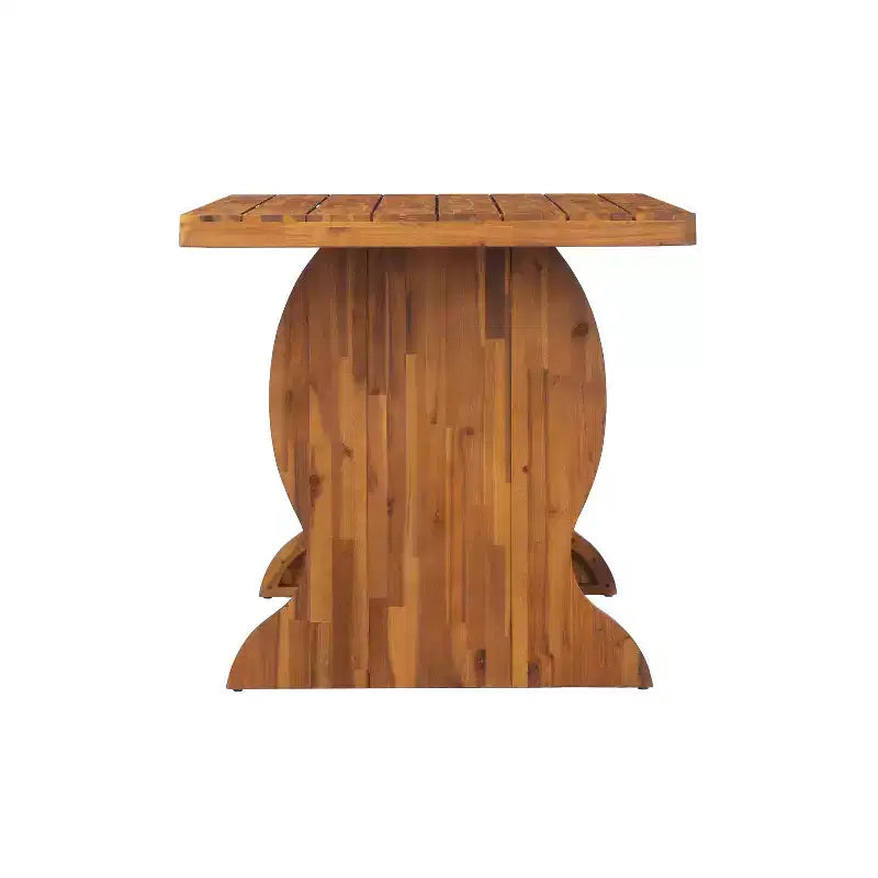 Christopher Knight Home Zola Ensemble de 6 chaises de salle à manger modernes en acacia avec dossier en osier et table à lattes pour patio
