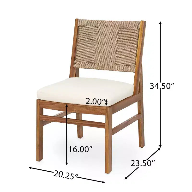 Christopher Knight Home Zola Ensemble de 6 chaises de salle à manger modernes en acacia avec dossier en osier et table à lattes pour patio