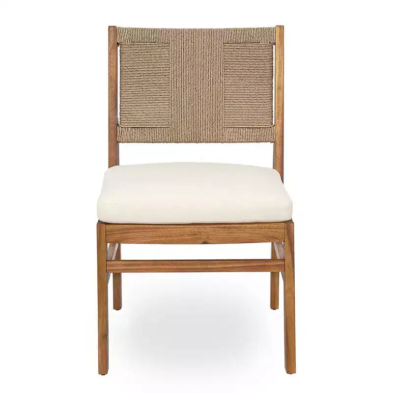 Christopher Knight Home Zola Ensemble de 6 chaises de salle à manger modernes en acacia avec dossier en osier et table à lattes pour patio