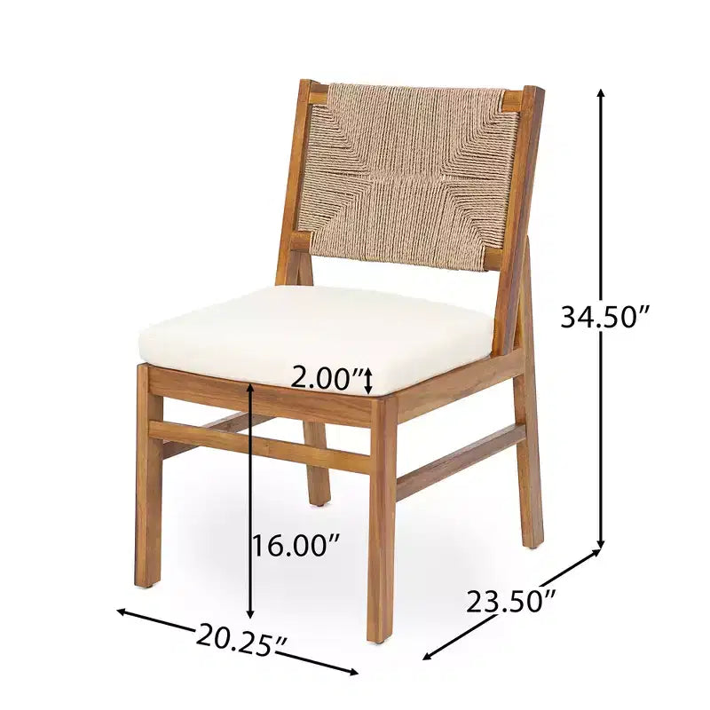 Christopher Knight Home Zola Ensemble de 6 chaises de salle à manger modernes en acacia avec dossier en osier et table à lattes pour patio