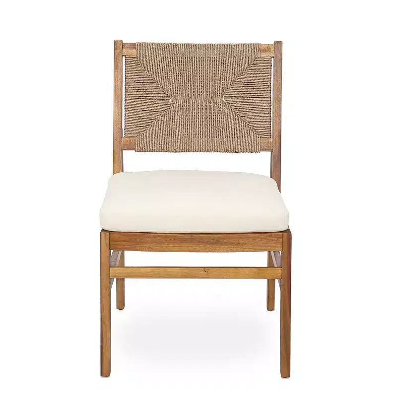 Christopher Knight Home Zola Ensemble de 6 chaises de salle à manger modernes en acacia avec dossier en osier et table à lattes pour patio