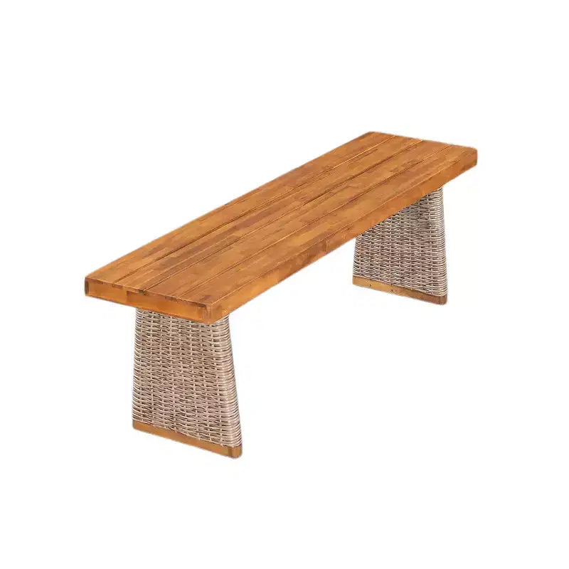 Christopher Knight Home Zola Ensemble de 6 chaises de salle à manger modernes en acacia avec dossier en osier et table à lattes pour patio