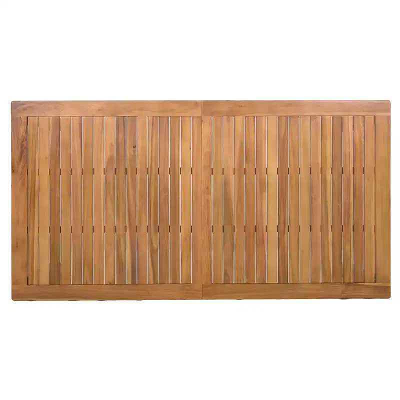 Ensemble de salle à manger d'extérieur 5/7 pièces, salon de jardin avec 4/6 fauteuils en rotin et table en bois d'acacia résistant aux intempéries, Naturel - ModernLuxe