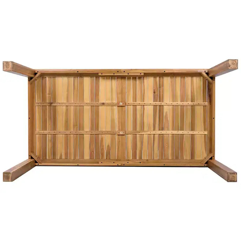 Ensemble de salle à manger d'extérieur 5/7 pièces, salon de jardin avec 4/6 fauteuils en rotin et table en bois d'acacia résistant aux intempéries, Naturel - ModernLuxe