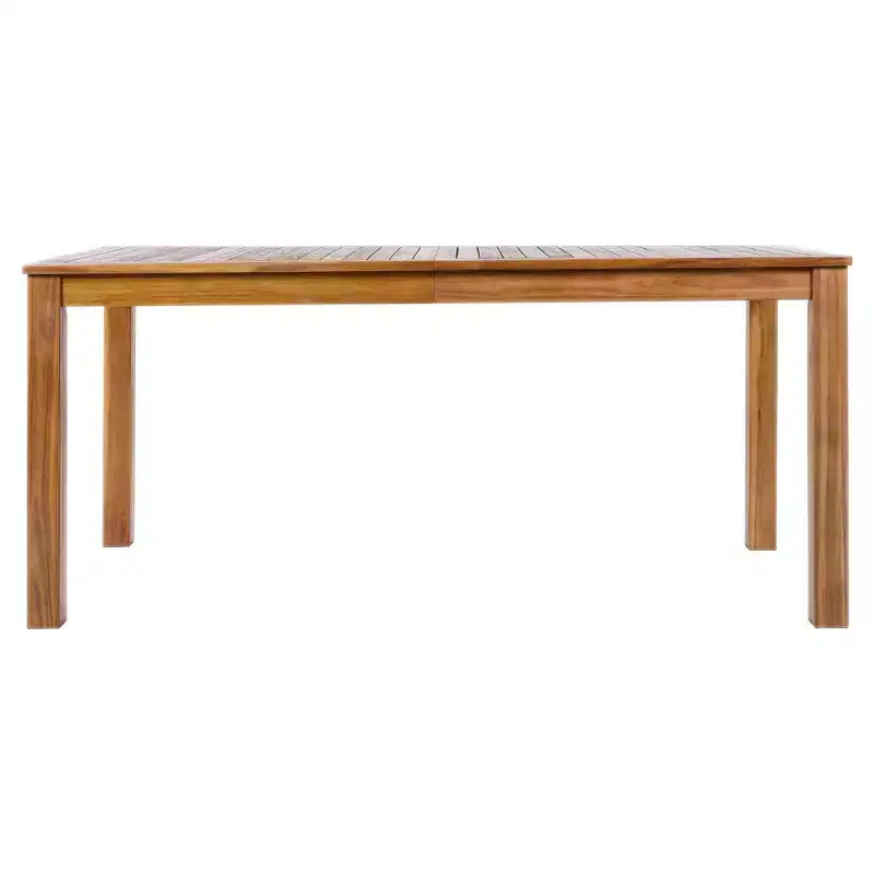 Ensemble de salle à manger d'extérieur 5/7 pièces, salon de jardin avec 4/6 fauteuils en rotin et table en bois d'acacia résistant aux intempéries, Naturel - ModernLuxe