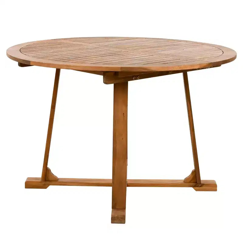 Ensemble de salle à manger d'extérieur 5/7 pièces, salon de jardin avec 4/6 fauteuils en rotin et table en bois d'acacia résistant aux intempéries, Naturel - ModernLuxe