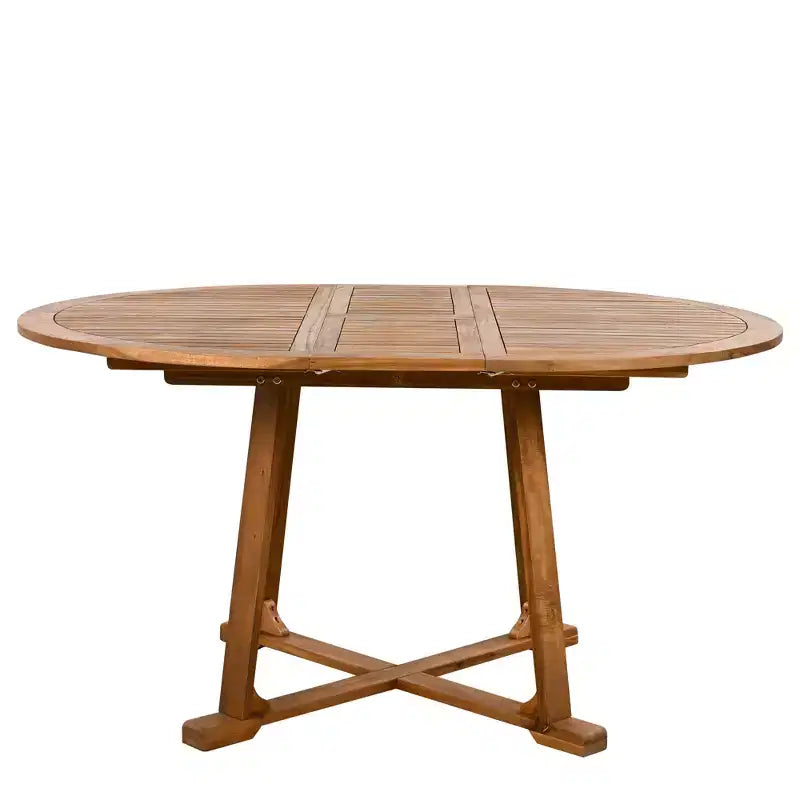 Ensemble de salle à manger d'extérieur 5/7 pièces, salon de jardin avec 4/6 fauteuils en rotin et table en bois d'acacia résistant aux intempéries, Naturel - ModernLuxe