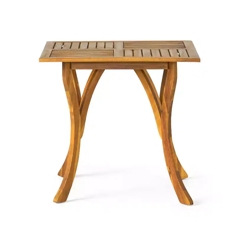 Ensemble de salle à manger 5 pièces en bois d'acacia Christopher Knight Home Ginni Farmhouse avec design à lattes et tissage en osier