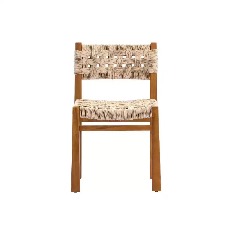 Ensemble de salle à manger 5 pièces en bois d'acacia Christopher Knight Home Ginni Farmhouse avec design à lattes et tissage en osier