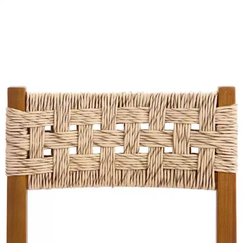Ensemble de salle à manger 5 pièces en bois d'acacia Christopher Knight Home Ginni Farmhouse avec design à lattes et tissage en osier