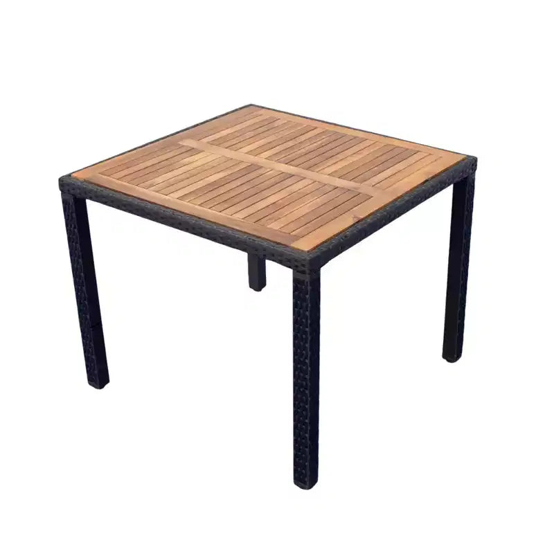 Ensemble de salle à manger d'extérieur 5 pièces GDFStudio Edie moderne en bois d'acacia et métal avec 4 chaises