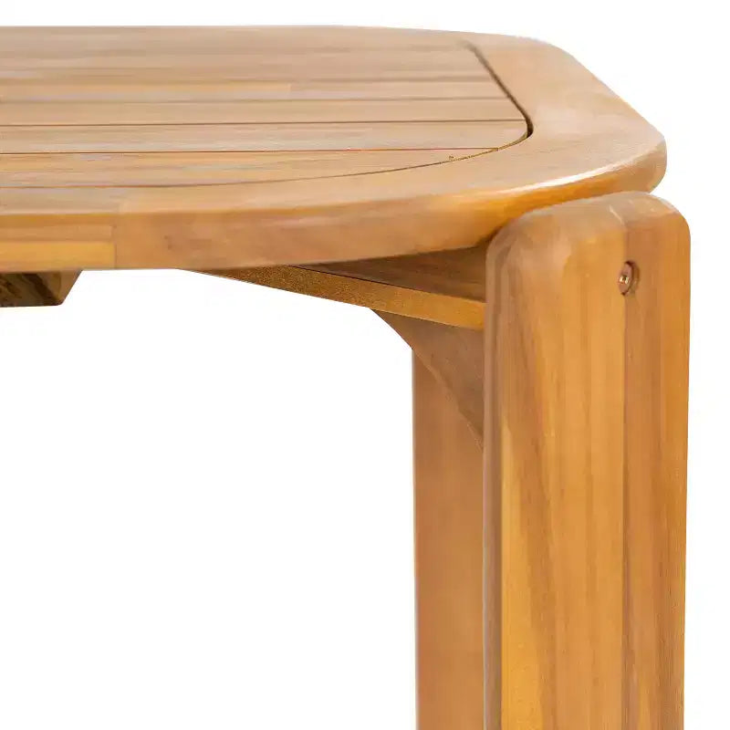 Christopher Knight Home Elko - Table à manger moderne 7 pièces d'extérieur en bois d'acacia à lattes avec chaises en aluminium et coussins