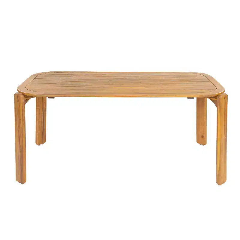 Christopher Knight Home Elko - Table à manger moderne 7 pièces d'extérieur en bois d'acacia à lattes avec chaises en aluminium et coussins