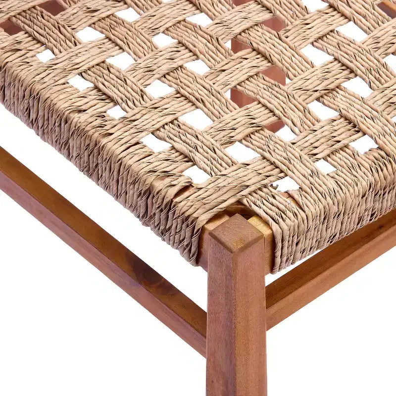 Christopher Knight Home Elian, ensemble de salle à manger d'extérieur 7 pièces en bois d'acacia et osier tissé, style ferme