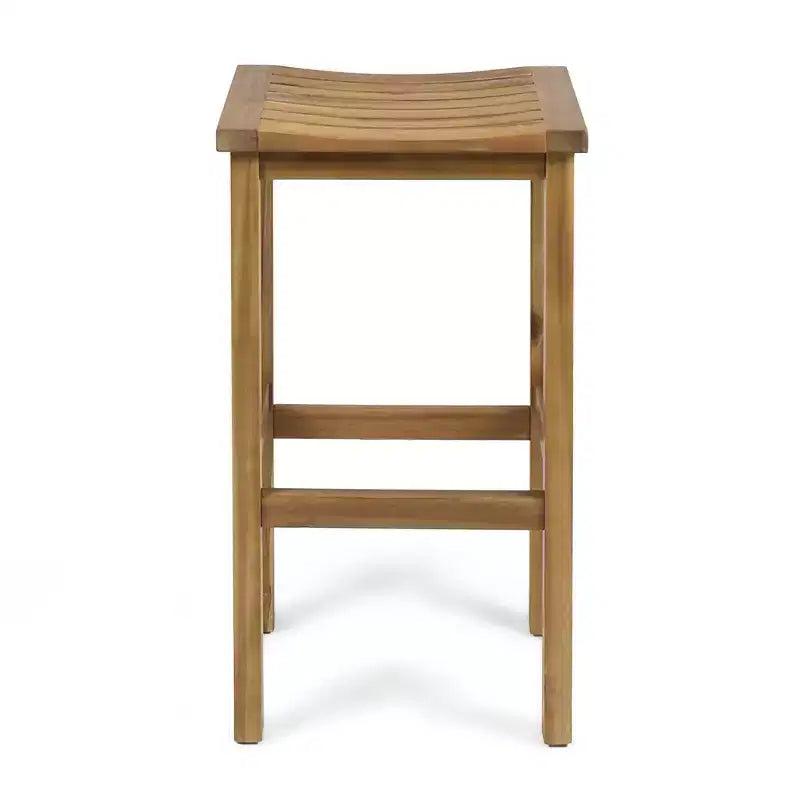GDFStudio Pranav Ensemble de bar de balcon moderne 3 pièces en bois d'acacia avec étagère inférieure et 2 tabourets