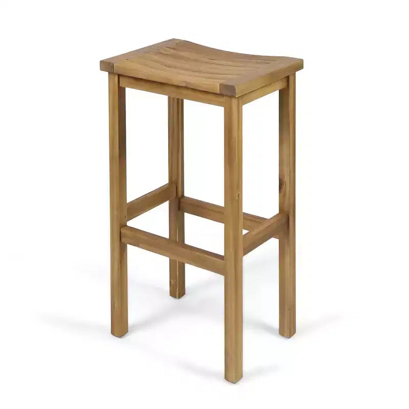 GDFStudio Pranav Ensemble de bar de balcon moderne 3 pièces en bois d'acacia avec étagère inférieure et 2 tabourets