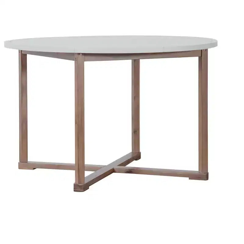 Ensemble de salle à manger d'extérieur 5 pièces en bois d'acacia pour 4, table ronde à lattes et 4 chaises, mobilier de jardin pour terrasse, bord de piscine - Panipeachy