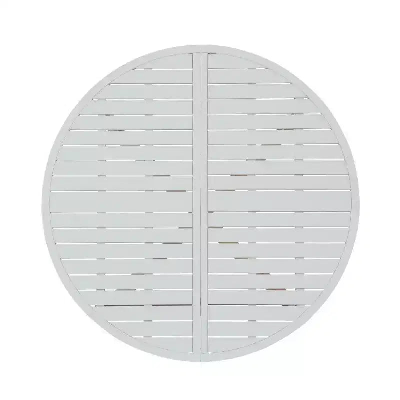 Ensemble de salle à manger d'extérieur 5 pièces en bois d'acacia pour 4, table ronde à lattes et 4 chaises, mobilier de jardin pour terrasse, bord de piscine - Panipeachy