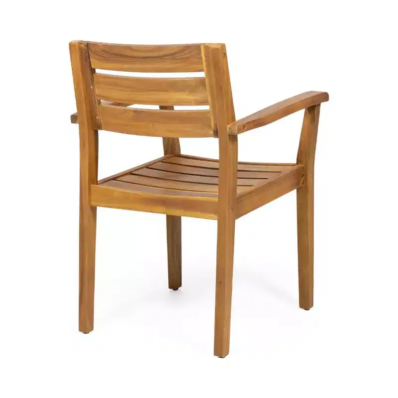 Ensemble de salle à manger d'extérieur 6 places, table rectangulaire en bois d'acacia avec 6 chaises, mobilier de jardin moderne pour terrasse, balcon et piscine-Panipeachy