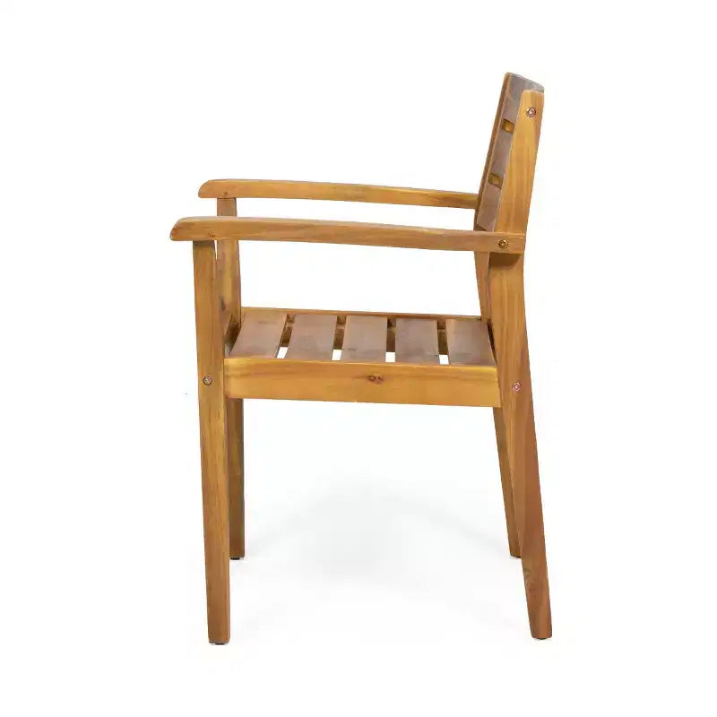 Ensemble de salle à manger d'extérieur 6 places, table rectangulaire en bois d'acacia avec 6 chaises, mobilier de jardin moderne pour terrasse, balcon et piscine-Panipeachy