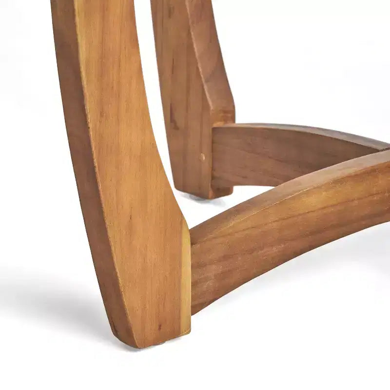 Ensemble de salle à manger d'extérieur 3 pièces, table et chaises Hermosa en bois KD avec coussins, finition teck