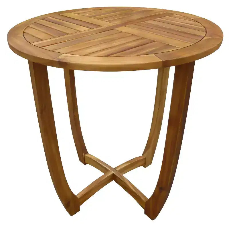 Ensemble de salle à manger d'extérieur 3 pièces, table et chaises Hermosa en bois KD avec coussins, finition teck