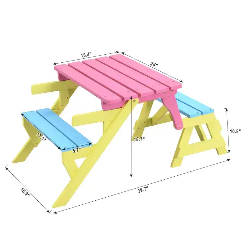 FAUTEUIL ENFANT MULTIFONCTIONNEL, TABLE + 2 BANCS (Tout-en-un)