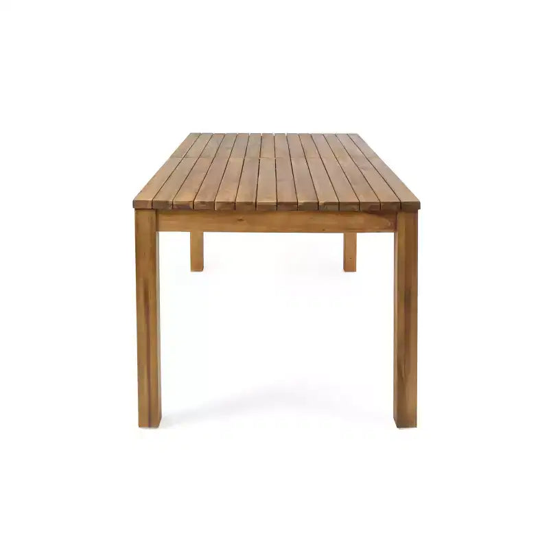 Christopher Knight Home Rasmus Ensemble de salle à manger moderne 7 pièces en acacia pour terrasse avec table à lattes extensible et coussins