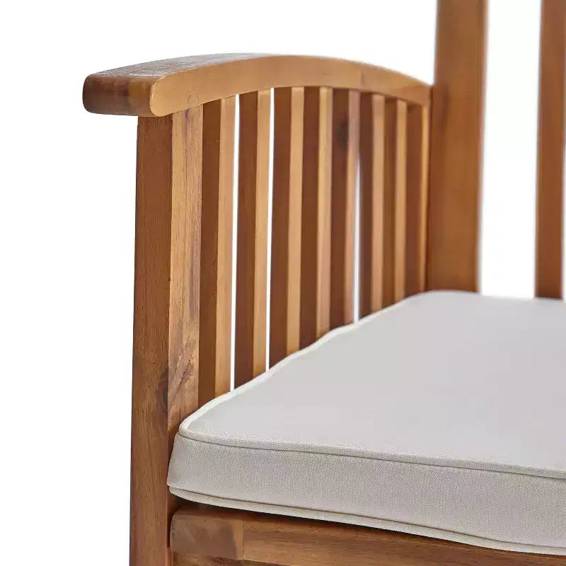 Christopher Knight Home Rasmus Ensemble de salle à manger moderne 7 pièces en acacia pour terrasse avec table à lattes extensible et coussins