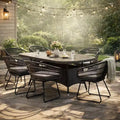 Christopher Knight Home Quinn Transitional 7 Piece Outdoor Iron Rattan Dining Set