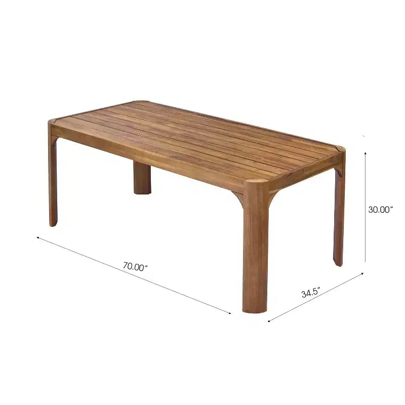 Christopher Knight Home Morgan Ensemble de salle à manger 7 pièces en bois d'acacia rustique avec coussins