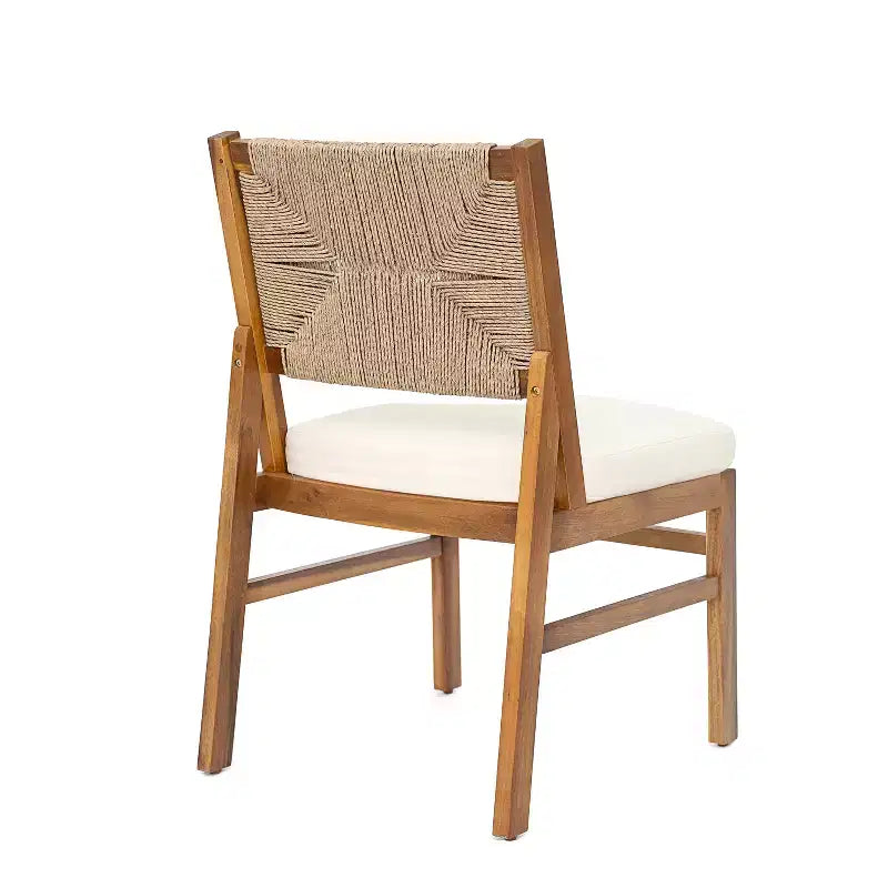 Christopher Knight Home Zayne Ensemble de salle à manger 6 pièces en bois d'acacia rustique et osier avec coussins