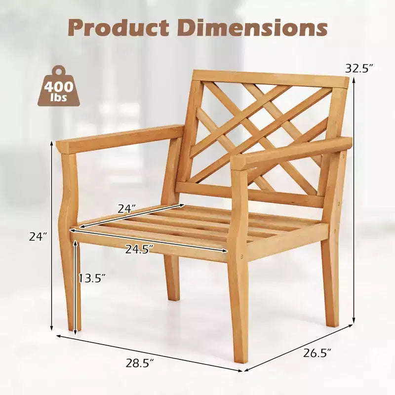 Costway Ensemble table d'appoint et chaises de patio 3 pièces, lot de 2 avec dossier confortable et pieds solides