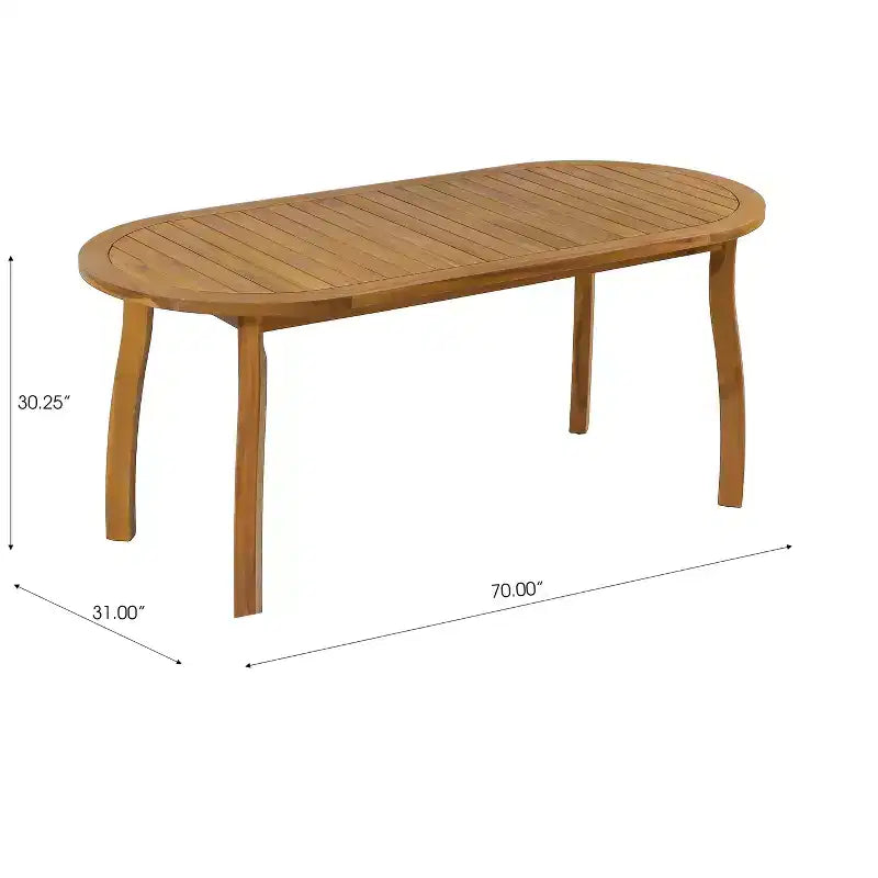 Christopher Knight Home Crunhi Ensemble de salle à manger moderne 7 pièces en acacia pour terrasse avec table à lattes et dossier en osier