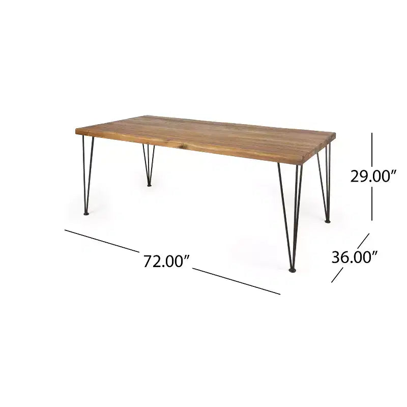 Christopher Knight Home Yeye Ensemble de salle à manger d'extérieur rustique 7 pièces en bois d'acacia avec coussins