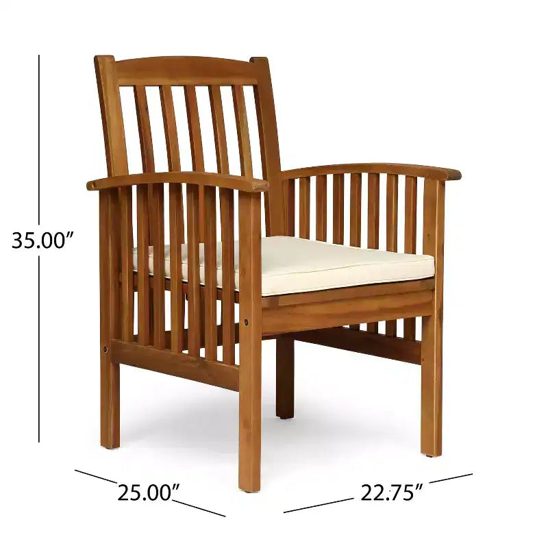 Christopher Knight Home Yeye Ensemble de salle à manger d'extérieur rustique 7 pièces en bois d'acacia avec coussins