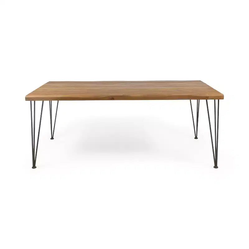 Christopher Knight Home Yeye Ensemble de salle à manger d'extérieur rustique 7 pièces en bois d'acacia avec coussins