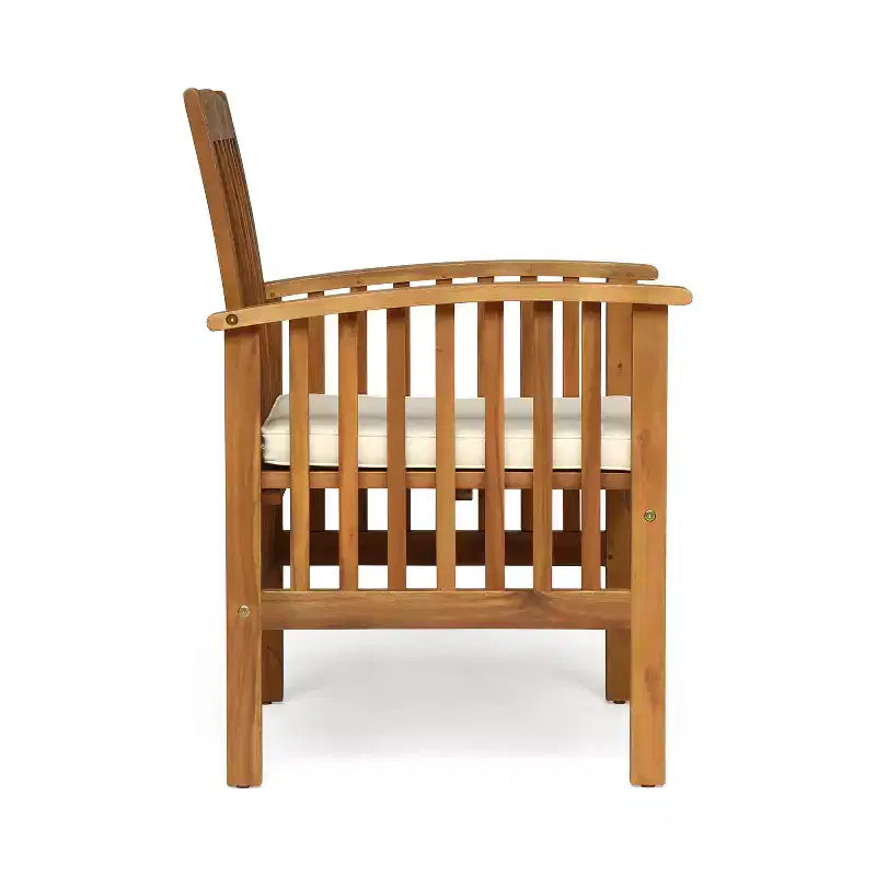 Christopher Knight Home Yeye Ensemble de salle à manger d'extérieur rustique 7 pièces en bois d'acacia avec coussins