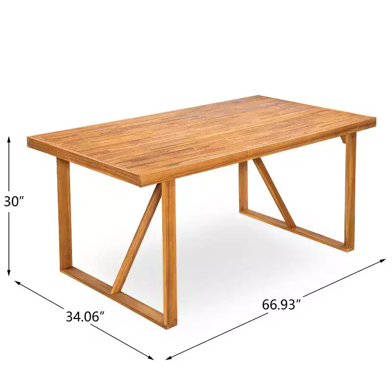 Ensemble de salle à manger d'extérieur rustique Emerson de 7 pièces en bois d'acacia avec coussins Christopher Knight Home