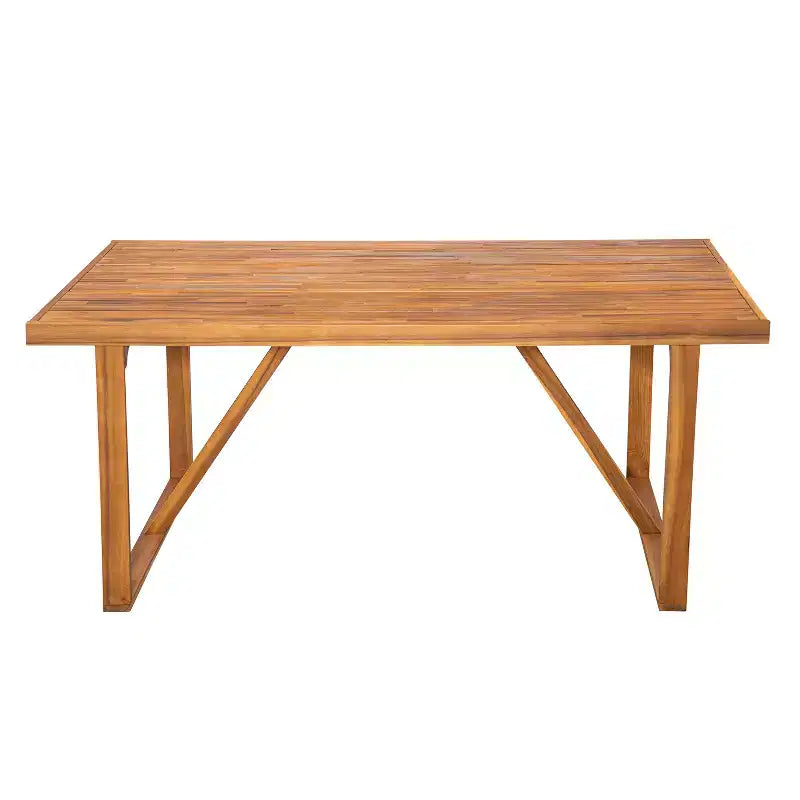 Ensemble de salle à manger d'extérieur rustique Emerson de 7 pièces en bois d'acacia avec coussins Christopher Knight Home