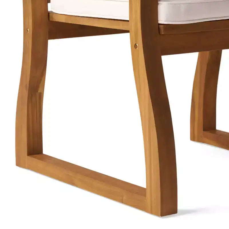 Ensemble de salle à manger d'extérieur 7 pièces moderne en acacia avec lattes Wrinki Christopher Knight Home
