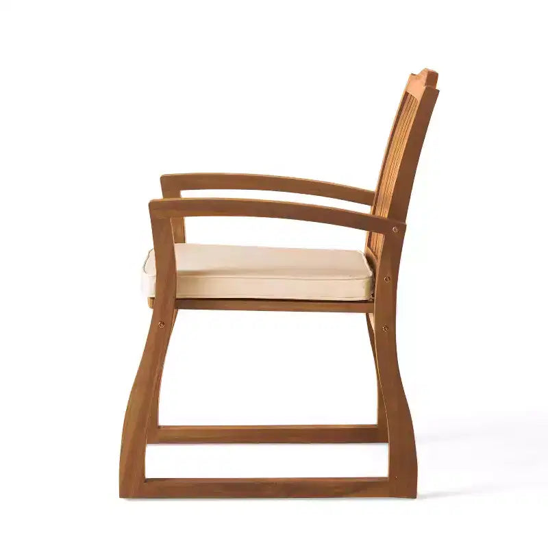 Ensemble de salle à manger d'extérieur 7 pièces moderne en acacia avec lattes Wrinki Christopher Knight Home