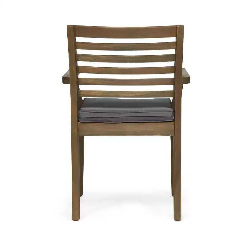 Christopher Knight Home Ensemble de salle à manger d'extérieur rustique irlandais 7 pièces en bois d'acacia avec coussins