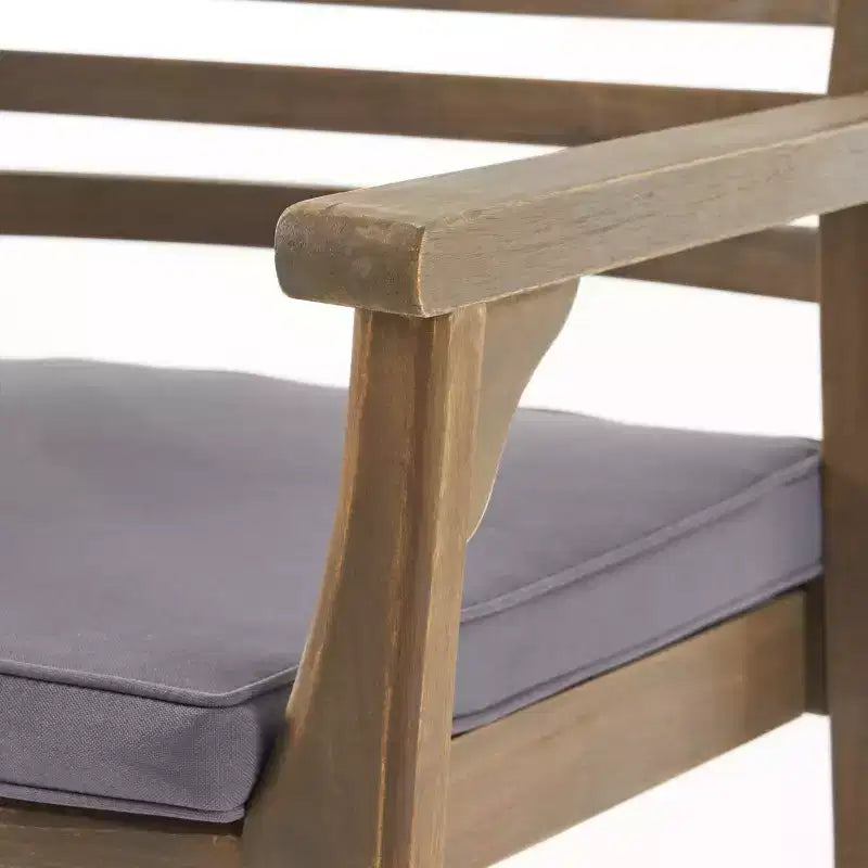 Christopher Knight Home Ensemble de salle à manger d'extérieur rustique irlandais 7 pièces en bois d'acacia avec coussins