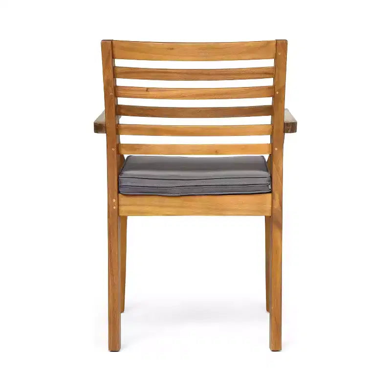 Christopher Knight Home Ensemble de salle à manger d'extérieur rustique irlandais 7 pièces en bois d'acacia avec coussins