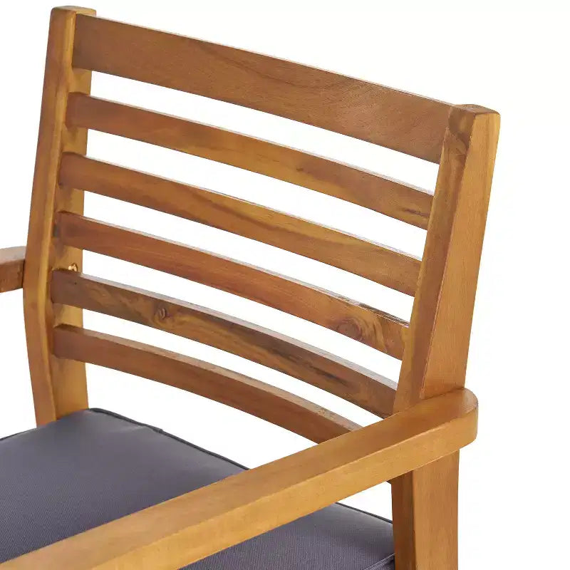 Christopher Knight Home Ensemble de salle à manger d'extérieur rustique irlandais 7 pièces en bois d'acacia avec coussins