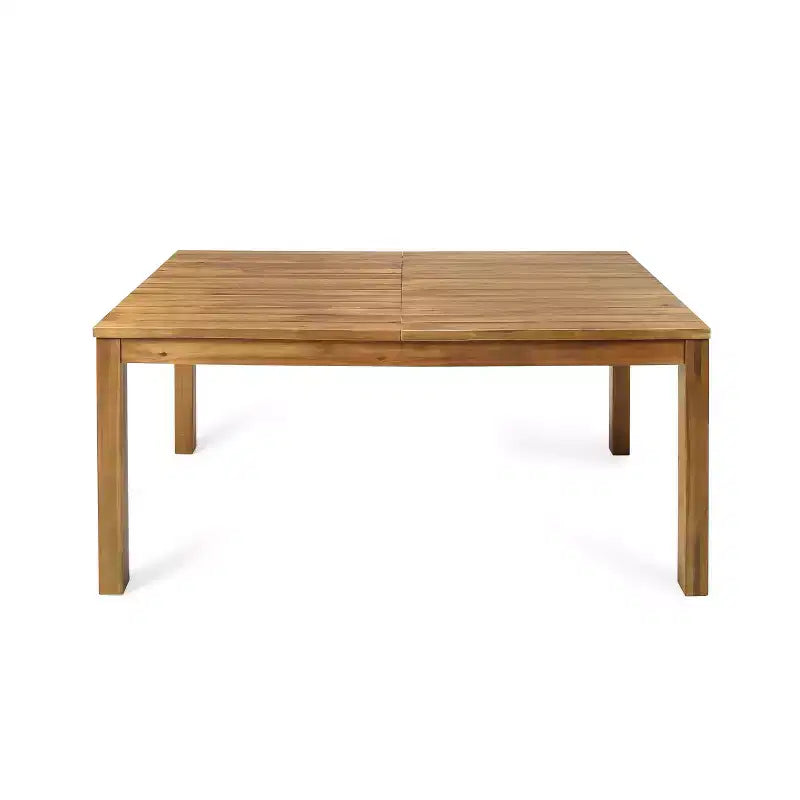 Christopher Knight Home Andiez, ensemble de salle à manger moderne de 7 pièces en acacia, pour terrasse, avec table à lattes extensible et design en corde.