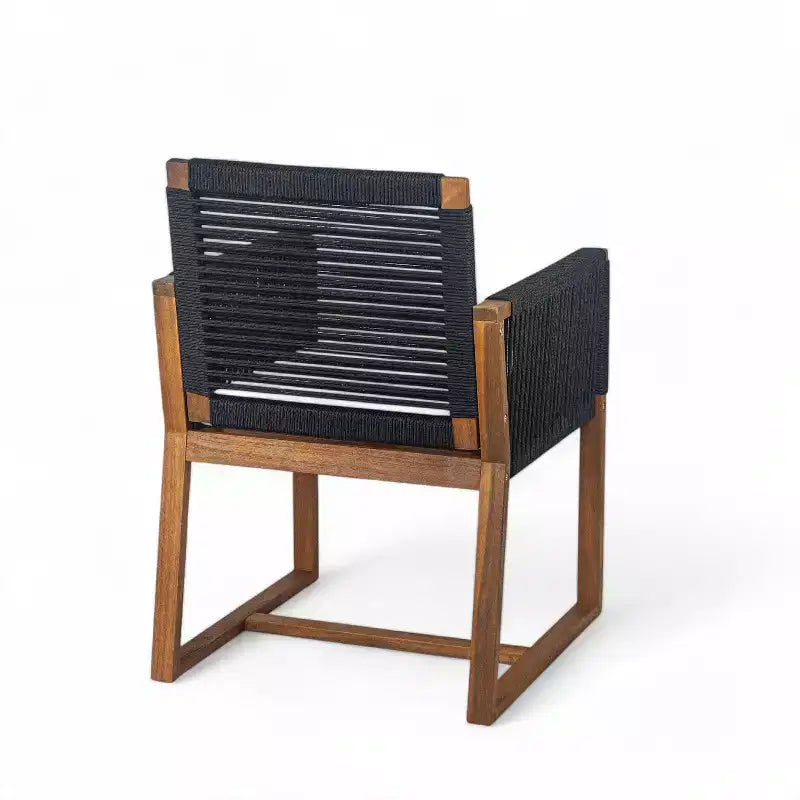 Christopher Knight Home Cristi Ensemble de salle à manger d'extérieur moderne 7 pièces en acacia avec table à lattes, pieds en fer et motif en corde